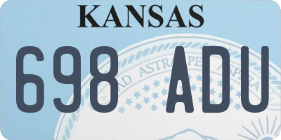 KS license plate 698ADU