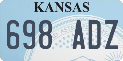 KS license plate 698ADZ