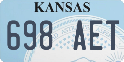 KS license plate 698AET
