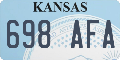 KS license plate 698AFA
