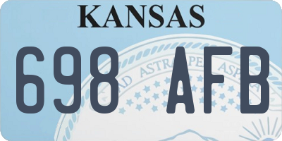 KS license plate 698AFB