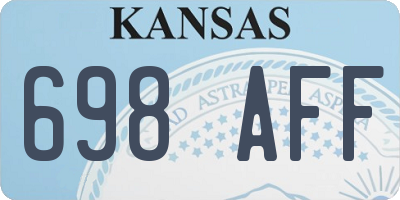 KS license plate 698AFF