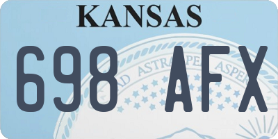 KS license plate 698AFX