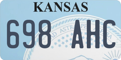 KS license plate 698AHC