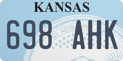 KS license plate 698AHK