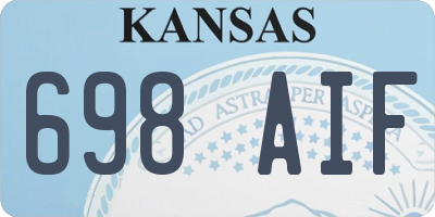 KS license plate 698AIF