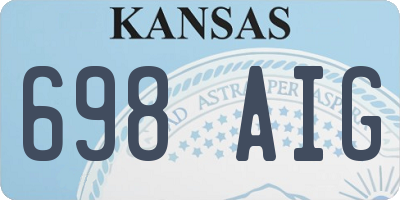 KS license plate 698AIG