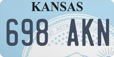 KS license plate 698AKN