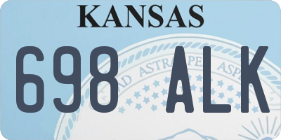 KS license plate 698ALK