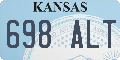 KS license plate 698ALT