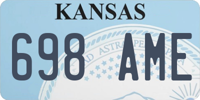 KS license plate 698AME