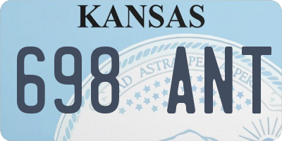 KS license plate 698ANT