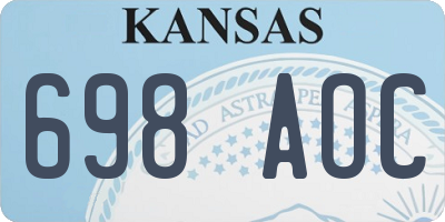 KS license plate 698AOC