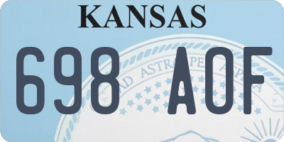 KS license plate 698AOF