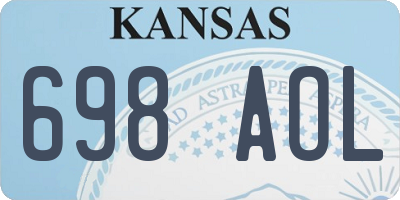 KS license plate 698AOL