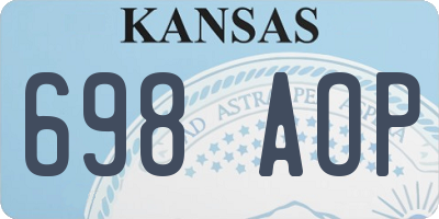KS license plate 698AOP