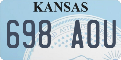 KS license plate 698AOU