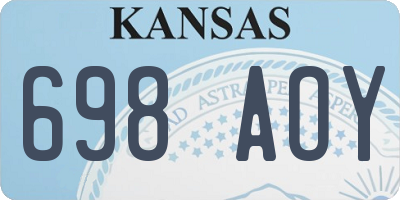 KS license plate 698AOY