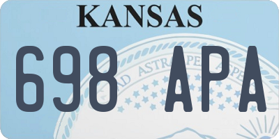 KS license plate 698APA