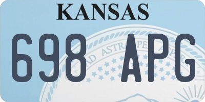KS license plate 698APG