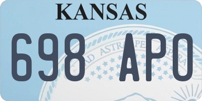 KS license plate 698APO