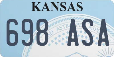KS license plate 698ASA