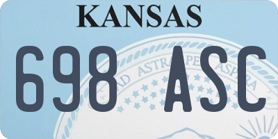 KS license plate 698ASC