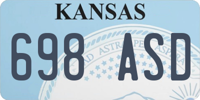 KS license plate 698ASD