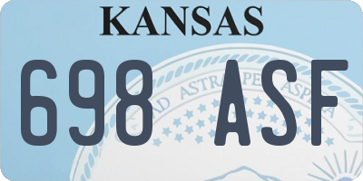 KS license plate 698ASF