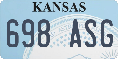 KS license plate 698ASG