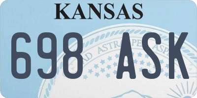 KS license plate 698ASK