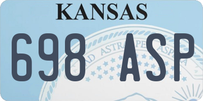 KS license plate 698ASP