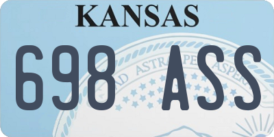 KS license plate 698ASS
