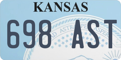 KS license plate 698AST