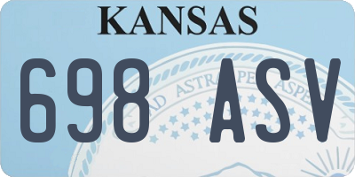 KS license plate 698ASV
