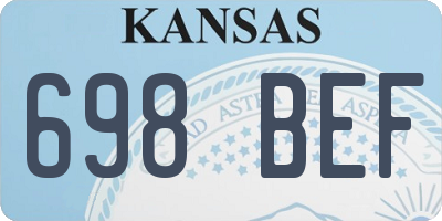 KS license plate 698BEF