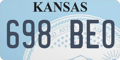 KS license plate 698BEO