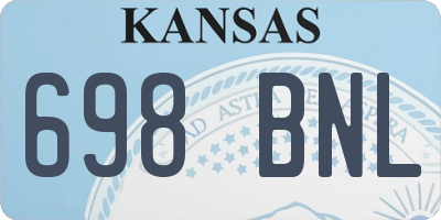 KS license plate 698BNL