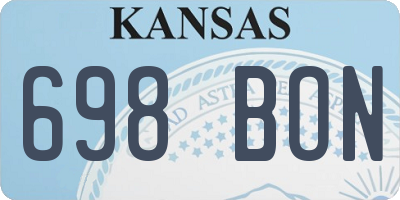 KS license plate 698BON