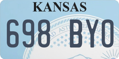 KS license plate 698BYO