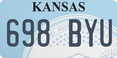 KS license plate 698BYU
