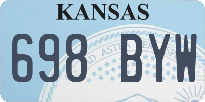 KS license plate 698BYW