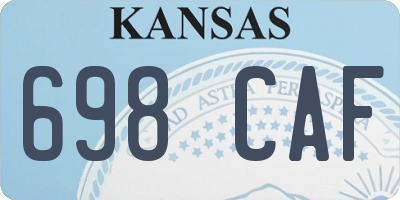 KS license plate 698CAF