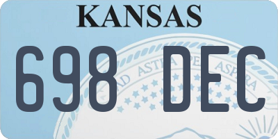 KS license plate 698DEC