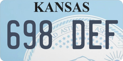 KS license plate 698DEF