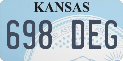 KS license plate 698DEG