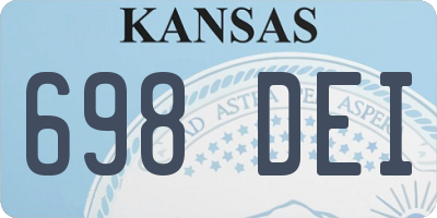KS license plate 698DEI