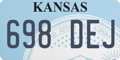 KS license plate 698DEJ