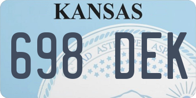 KS license plate 698DEK