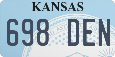 KS license plate 698DEN